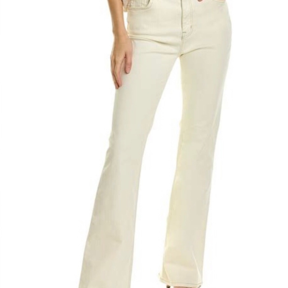 Current/Elliott Cream Flare Jeans Tall Girl Friendly Size 32